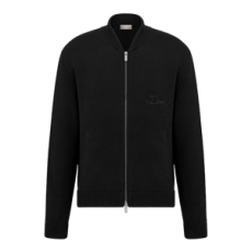 디올 Dior 리본 블루종 재킷 블랙 울 저지