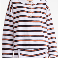 샤넬 코튼 풀오버 네이비 블루 & 브라운