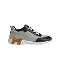 에르메스 바운싱 스니커즈 H 캔버스 카프스킨 & 프루누아 누아