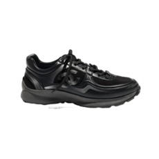 샤넬 카프스킨 메시 스니커즈 블랙 실버