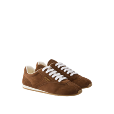 프라다 스웨이드 스니커즈 코코아 브라운