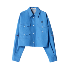 미우미우 포플린 셔츠 페리윙클 블루