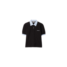 미우미우 코튼 피케 폴로 셔츠 블랙