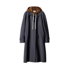 미우미우 싱글 브레스티드 키드 모헤어 앤 테크니컬 퐁제 코트 헤마타이트 시나몬