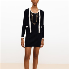 샤넬 린넨 코튼 가디건 블랙 화이트