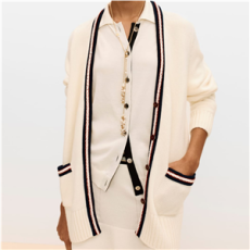 샤넬 캐시미어 가디건 화이트