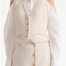 샤넬 코튼 울 트위드 탑