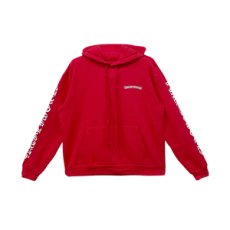 크롬하츠 스크롤 로고 후드 레드