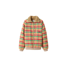 미우미우 플리스 안감 체크 블루종 재킷