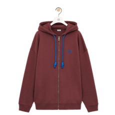 로에베 집업 후디 - 코튼 버건디