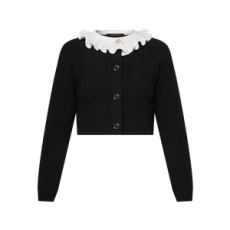 루이비통 러플 칼라 가디건