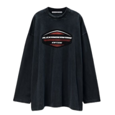 알렉산더왕 오버사이즈 저지 긴소매 쉴드 그래픽 티셔츠