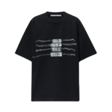 알렉산더왕 오버사이즈 저지 반소매 체인 그래픽 티셔츠 블랙