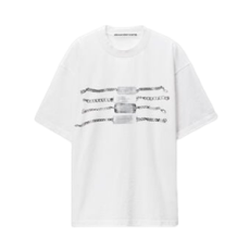 알렉산더왕 오버사이즈 저지 반소매 체인 그래픽 티셔츠 화이트