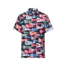 루이비통 프린티드 쇼트 슬리브드 실크 블렌드 셔츠