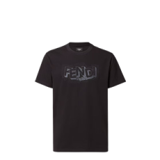펜디 블랙 코튼 티셔츠