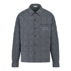 디올 Christian Dior Couture 자수 까나쥬 오버셔츠 그레이 코튼 플란넬