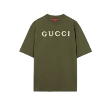 구찌 자수 코튼 저지 티셔츠