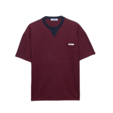 프라다 스트라이프 코튼 티셔츠