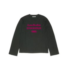 아크네 스튜디오 로고 티셔츠 - 말의 해 블랙