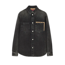 구찌 워시드 코튼 데님 셔츠