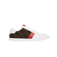 펜디 FF 로고 프린트 레드 로우탑 스니커즈