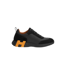 에르메스 바운싱 블랙 스니커즈 고트스킨 오렌지