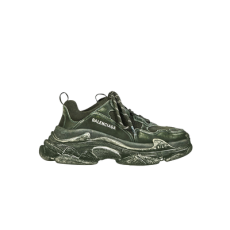 발렌시아가 트리플 S 페이드 카키 스니커즈