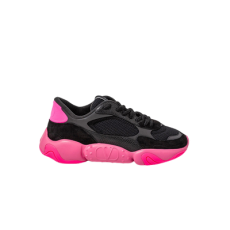 발렌티노 버블백 블랙/핑크 메쉬 스웨이드 스니커즈