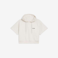 셀린느 코튼 크롭 후디