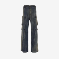 릭오웬스 점보 카고 데님 블루 팬츠