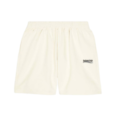 발렌시아가 크림 폴리티컬 스웨트 쇼츠