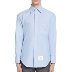 톰브라운 블루 샴브레이 스트레이트 핏 셔츠