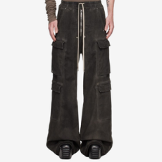 릭오웬스 데님 점보 카고 팬츠 블랙